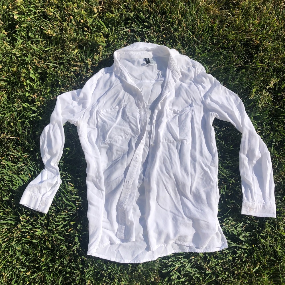 White long sleeve button down